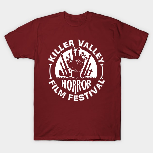 Horror Fest - WHITE LOGO T-Shirt by The Killer Valley Graveyard